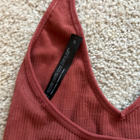 Urban outfitters out from under red haulter ribbed going out tank top sz small - Picture 3 of 8